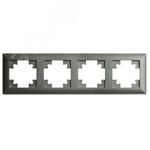 Изображение товара Рамка четырехместная пластик серия Катрин графит STEKKER (шт)