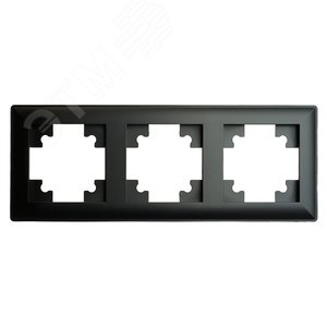 Изображение товара Рамка трехместная пластик серия Катрин черный STEKKER (шт)