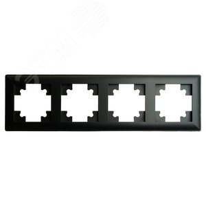 Изображение товара Рамка четырехместная пластик серия Катрин черный STEKKER (шт)