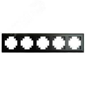 Изображение товара Рамка пятиместная пластик серия Катрин черный STEKKER (шт)