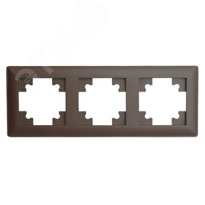 Изображение товара Рамка трехместная пластик серия Катрин шоколад STEKKER (шт)