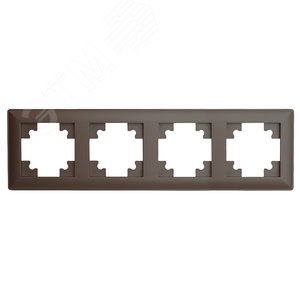 Изображение товара Рамка четырехместная пластик серия Катрин шоколад STEKKER (шт)