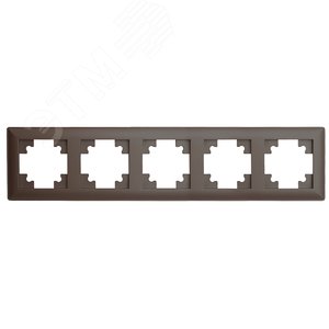 Изображение товара Рамка пятиместная пластик серия Катрин шоколад STEKKER (шт)