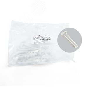 Изображение товара Дюбель-хомут для плоского кабеля (5-10мм) полипропилен белый (DIY упаковка 10шт) Stekker (упак)