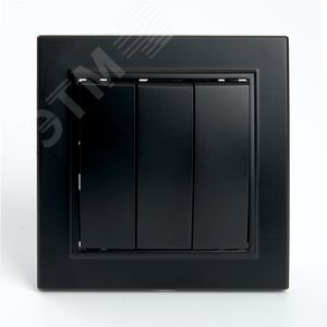 Выключатель трехклавишный, 250В, 10А, серия Эрна, черный Stekker PSW10-9007-03 39924 STEKKER