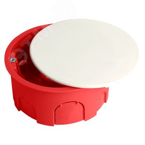 EBX30-02-1-20-80 Коробка монтажная для полых стен, с пластиковыми зажимами, с крышкой, D80*40мм, IP20, красный (GE41025)