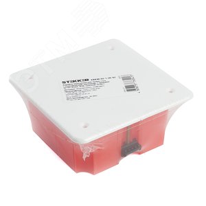 EBX30-02-1-20-92 Коробка монтажная для полых стен, с пластиковыми зажимами, с крышкой, 92*92*45мм, IP20, красный (GE41022) EBX30-02-1-20-92 49007 STEKKER - 8