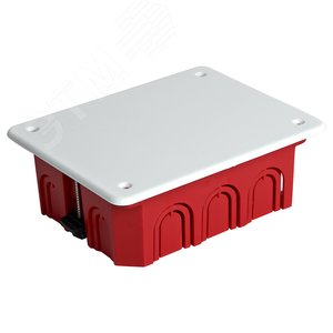 EBX30-02-1-20-120 Коробка монтажная для полых стен, с пластиковыми зажимами, с крышкой, 120*92*45мм, IP20, красный (GE41028)