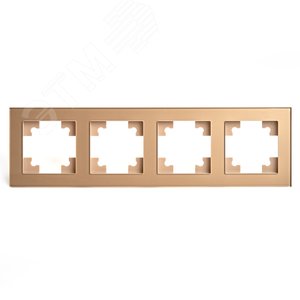 Изображение товара Рамка четырехместная горизонтальная, стекло, Катрин, золото Stekker (шт)