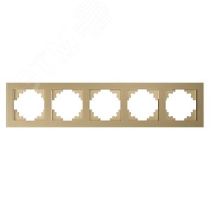 Изображение товара Рамка пятиместная стекло серия Катрин золото STEKKER (шт)