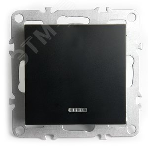 Изображение товара Выключатель одноклавишный c индикатором (механизм) серия Эрна черный STEKKER (шт)