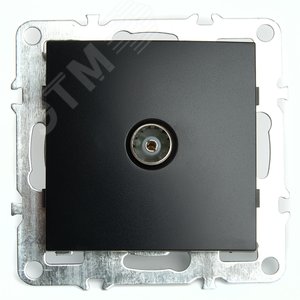 Изображение товара Розетка телевизионная одноместная 75 Ом 5-862МГц (механизм) серия Эрна черный STEKKER (шт)