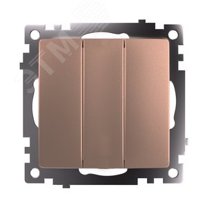 Изображение товара Выключатель трехклавишный (механизм) серия Катрин шампань STEKKER (шт)