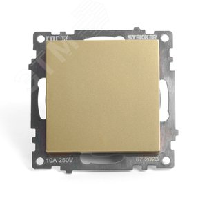 Изображение товара Выключатель одноклавишный (механизм) серия Катрин золото STEKKER (шт)