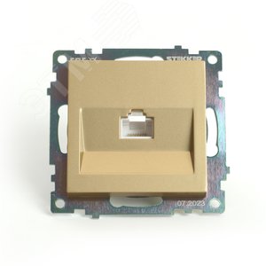 Изображение товара Розетка компьютерная одноместная (механизм) RJ-45 серия Катрин золото STEKKER (шт)