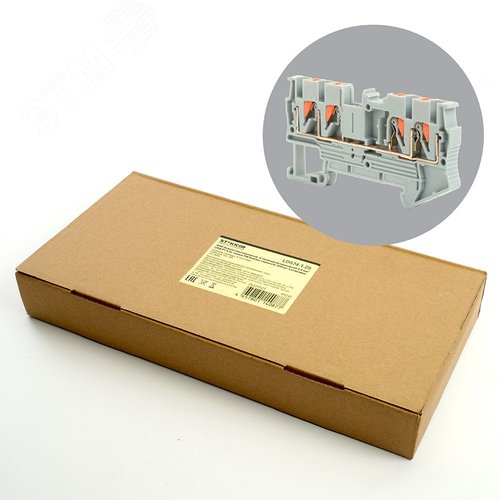 Изображение товара Зажим самозажимной,4-проводной проходной 2,5 мм?(JXB PT 2,5),серый STEKKER (шт)