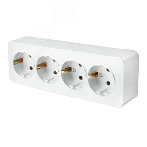 Изображение товара Розетка четырехместная с/з 250В 10А серия София белый STEKKER (шт)