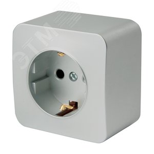 Изображение товара Розетка одноместная с/з 250В 10А серия София серебро STEKKER (шт)