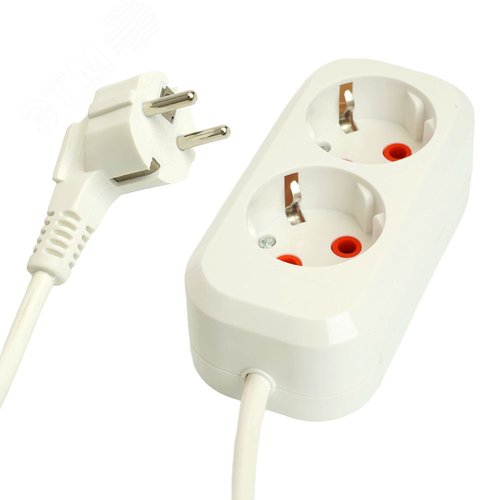 Изображение товара Удлинитель 2-местный с/з 3x1мм2 3м 250В 16А Home HM06-21-03 белый (шт)