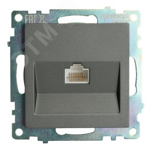 Изображение товара Розетка компьютерная одноместная (механизм) RJ-45 серия Катрин графит STEKKER (шт)