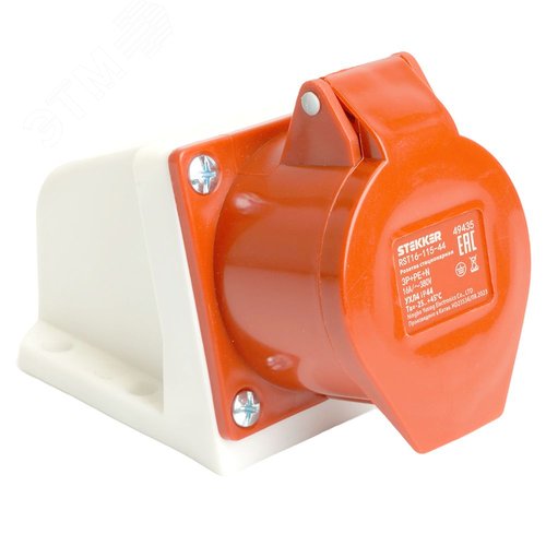 Изображение товара Розетка стационарная ST-115 16А 380В 3P+PE+N IP44 RST16-115-44 STEKKER (шт)