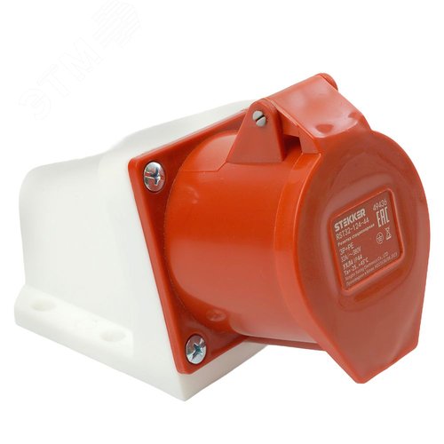 Изображение товара Розетка стационарная ST-124 32А 380В 3P+PE IP44 RST32-124-44 STEKKER (шт)
