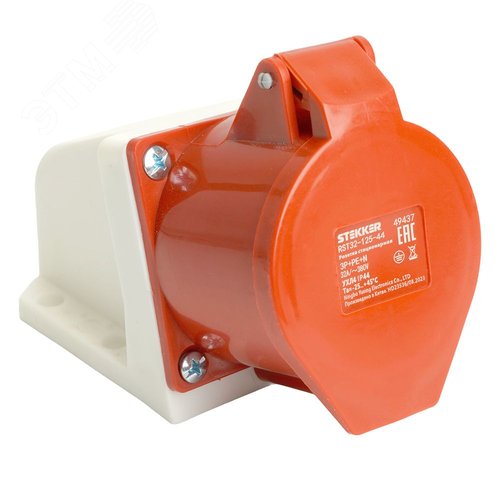 Изображение товара Розетка стационарная ST-125 32А 380В 3P+PE+N IP44 RST32-125-44 STEKKER (шт)