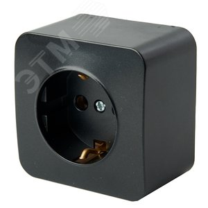 Изображение товара Розетка одноместная с/з 250В 10А серия София черный матовый STEKKER (шт)