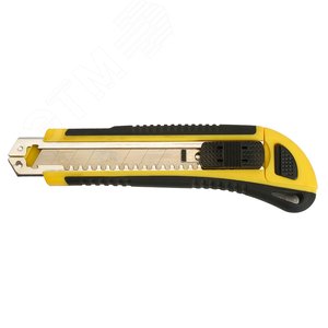 Нож строительно-монтажный серии KMU с сегментированным лезвием (5 дополнительных) 18 мм желтый/черный