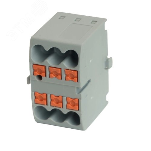 Изображение товара Зажим блок распределительный РТ на 6 точек 2,5мм2 450в 24А серый STEKKER (шт)