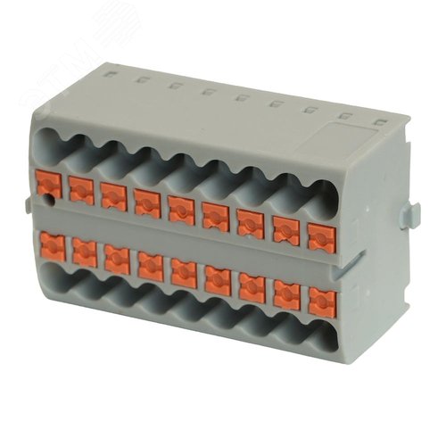 Изображение товара Зажим блок распределительный РТ на 18 точек 2,5мм2 450в 24А серый STEKKER (шт)