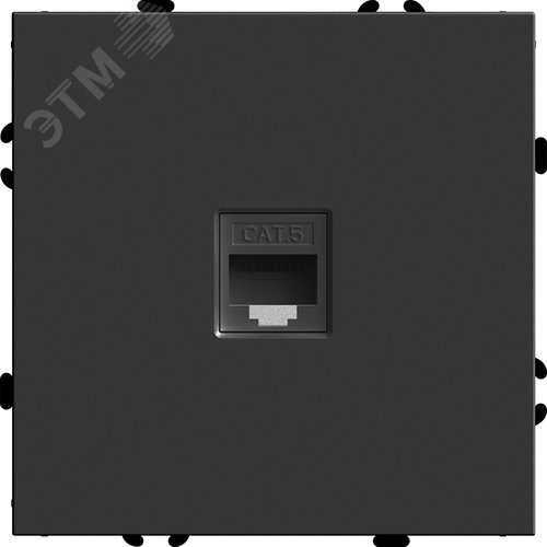 Изображение товара Розетка компьютерная 1-местная RJ-45 (механизм), серия Эмили, черный уголь, soft touch (шт)
