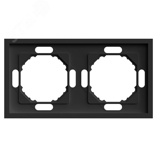 Изображение товара Рамка 2-местная, Эмили,, черный уголь, soft touch (шт)