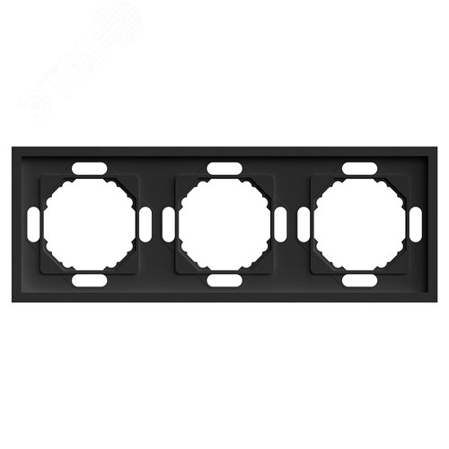 Изображение товара Рамка 3-местная, Эмили,, черный уголь, soft touch (шт)