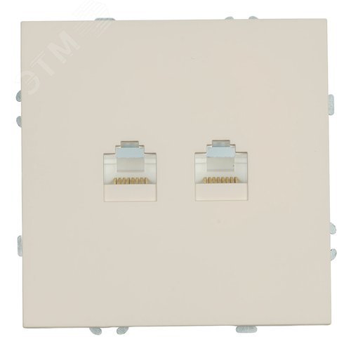 Изображение товара Розетка компьютерная 2-местная RJ-45 (механизм) кашемир soft touch серия Эмили STEKKER (шт)