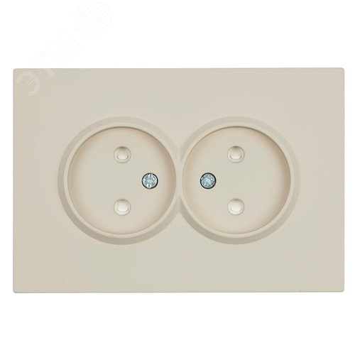 Изображение товара Розетка 2-местная с защитной шторкой б/з 250В 16А кашемир soft touch серия Эмили STEKKER (шт)
