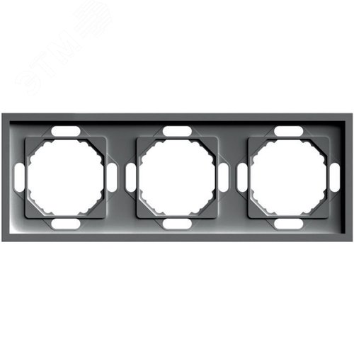 Изображение товара Рамка 3-местная,пластик РС,антрацит soft touch серия Эмили STEKKER (шт)