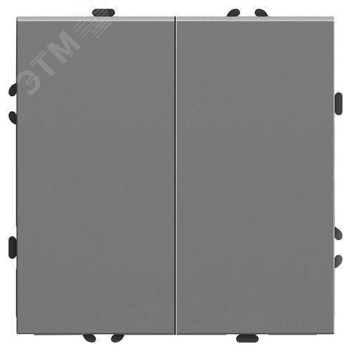 Изображение товара Выключатель 2-клавишный (механизм) 250В, 10А, серия Эмили, платиново-серый, soft touch (шт)