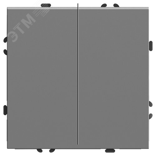 Изображение товара Переключатель 2-клавишный (механизм), 250В, 10A, серия Эмили, платиново-серый, soft touch STEKKER (шт)