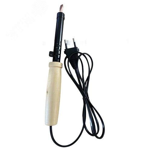 Изображение товара Паяльник 100 Вт с деревянной ручкой, нихромовый нагреватель долговечное жало 230В (шт)