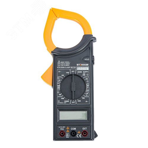 Изображение товара Клещи токоизмерительные 1999 отсчетов батарея крона ручная регулировка черный/желтый (шт)