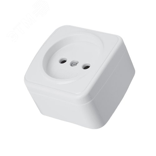 Изображение товара Розетка накладная 1-местная б/з 250В 16А серия Basic белый STEKKER (шт)