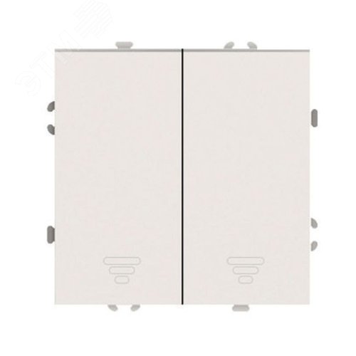 Изображение товара Выключатель двухклавишный самовозвратный (механизм) 250В 10А кашемир soft touch серия Эмили STEKKER (шт)