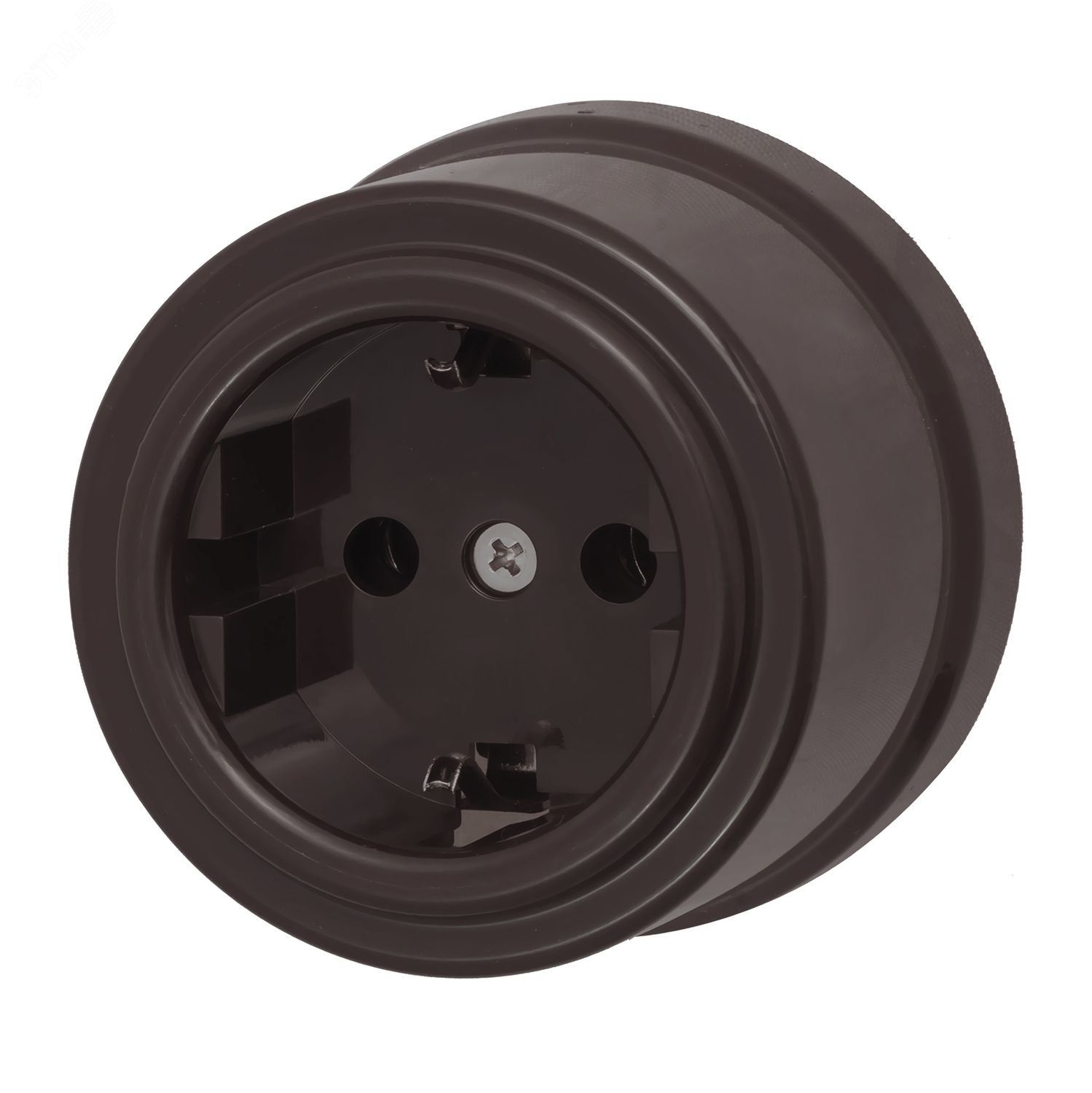 Изображение товара Розетка с заземлением серии Лизетта Bironi коричневая 1 пост IP20