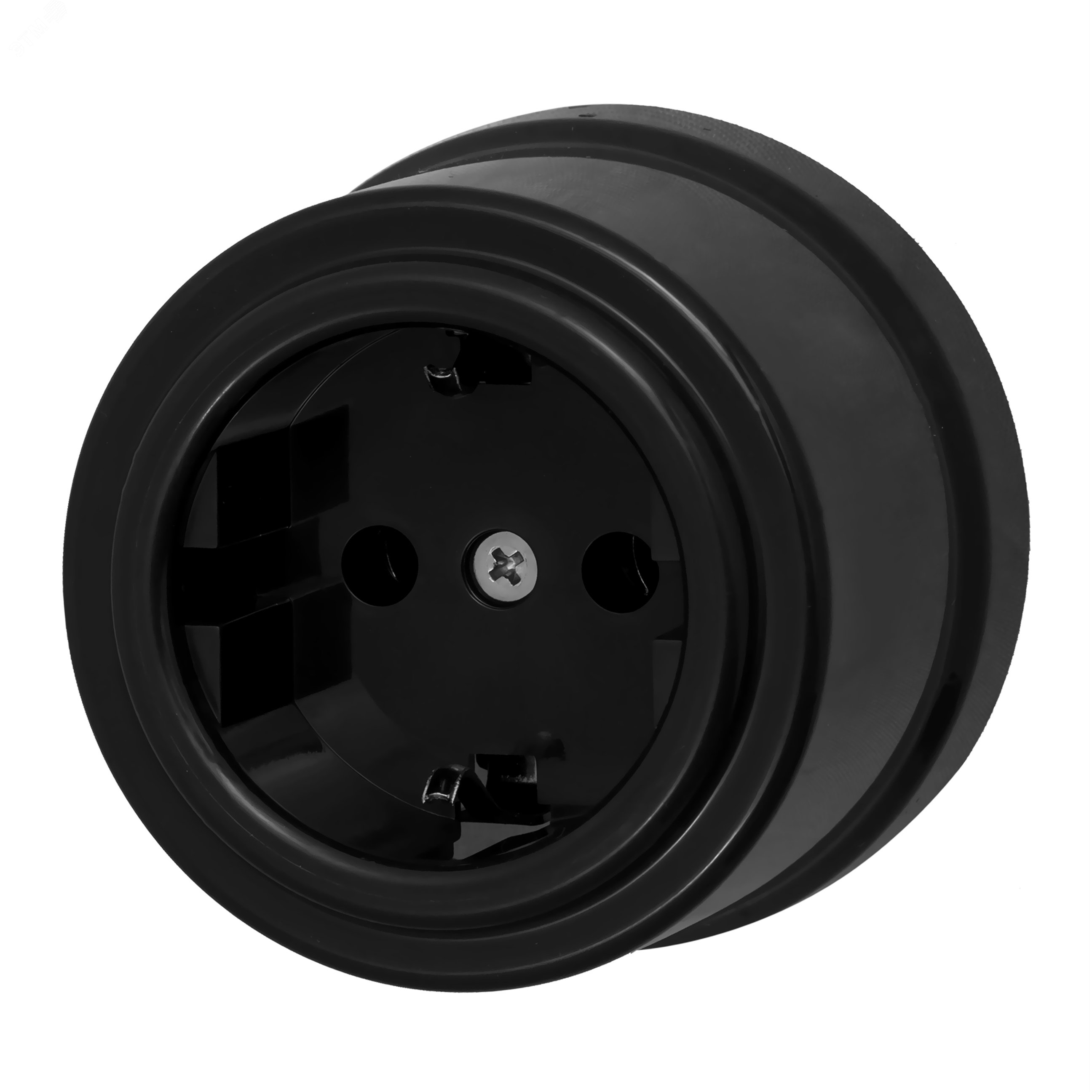 Изображение товара Розетка серия Лизетта Bironi черный пластик 220В 16А заземление