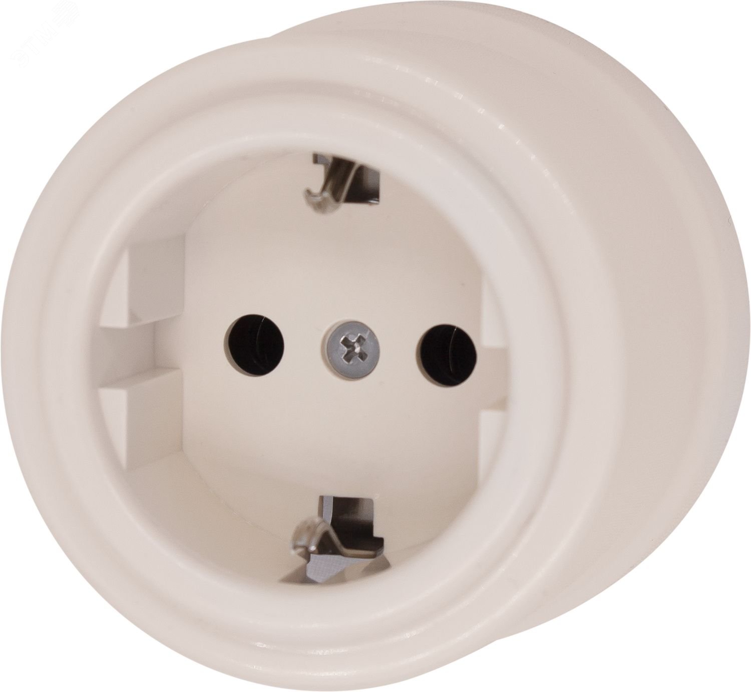 Изображение товара Розетка Лизетта с заземлением, бежевого цвета от Bironi