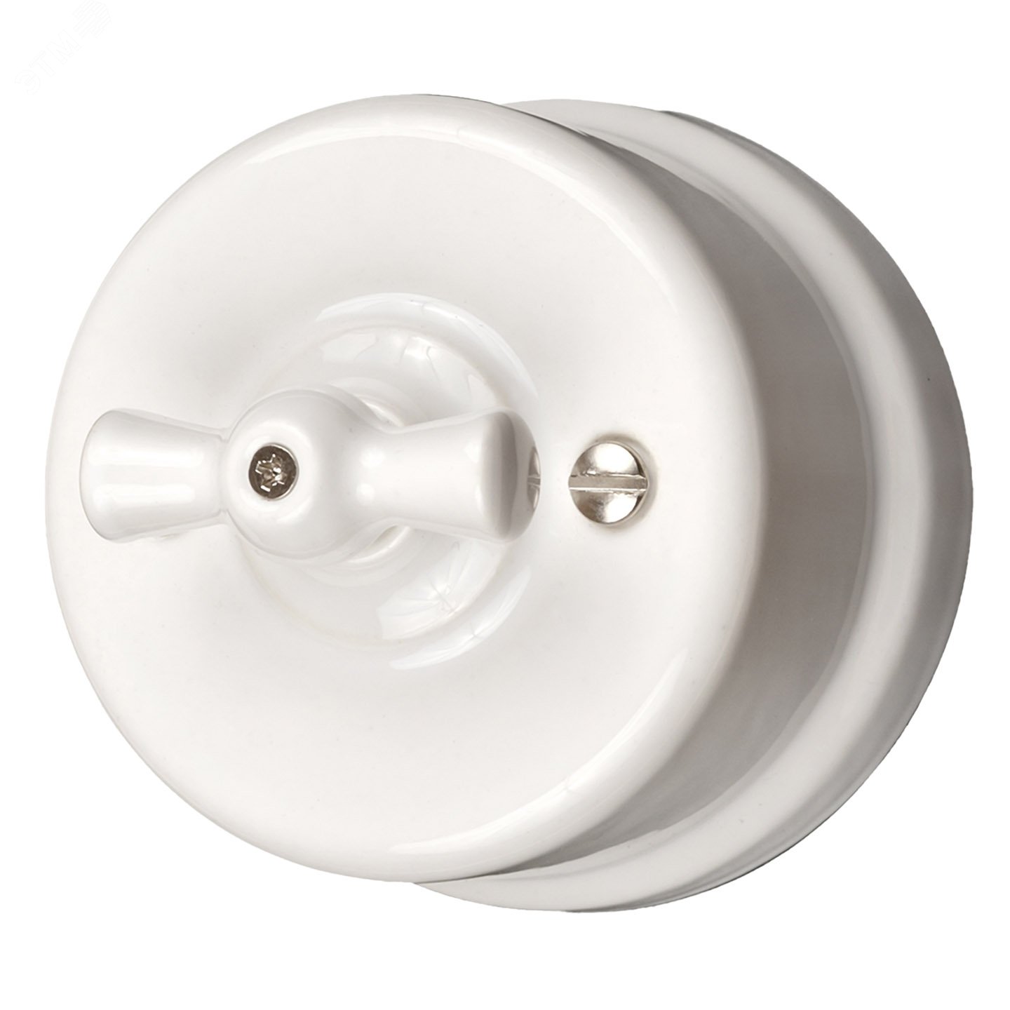 Изображение товара Выключатель Лизетта 1класс керамический белый для наружного монтажа