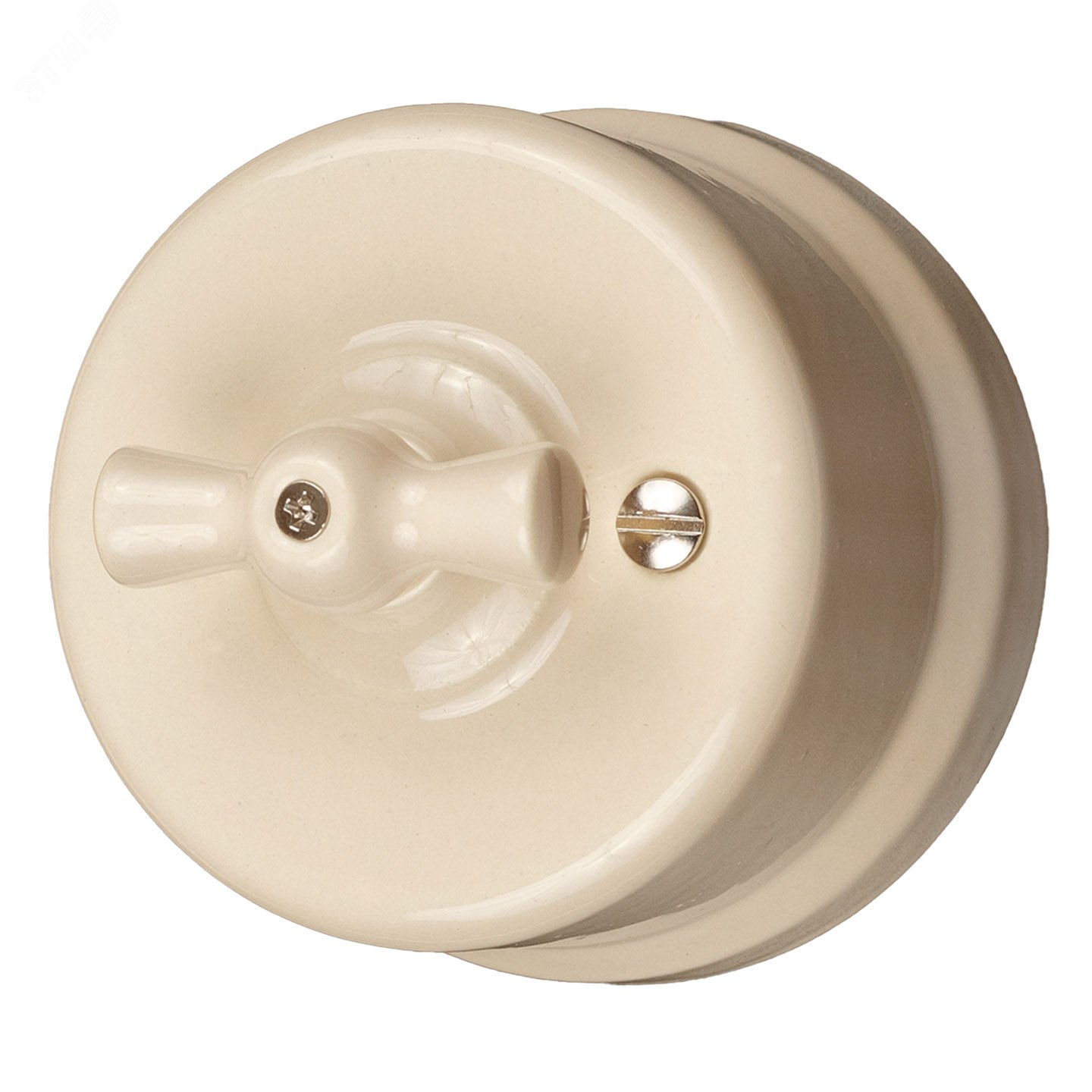 Изображение товара Ретро выключатель Лизетта из керамики золото, 1 клавиша, наружный монтаж