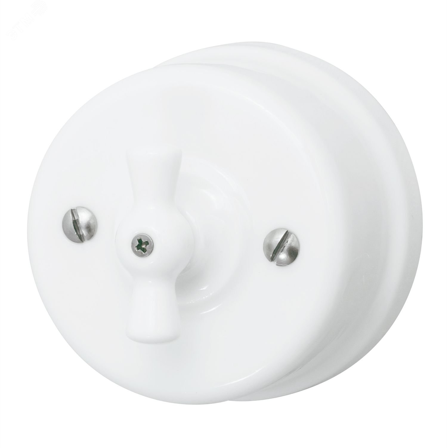 Изображение товара Выключатель Лизетта 2-х клавишный керамика белый Bironi