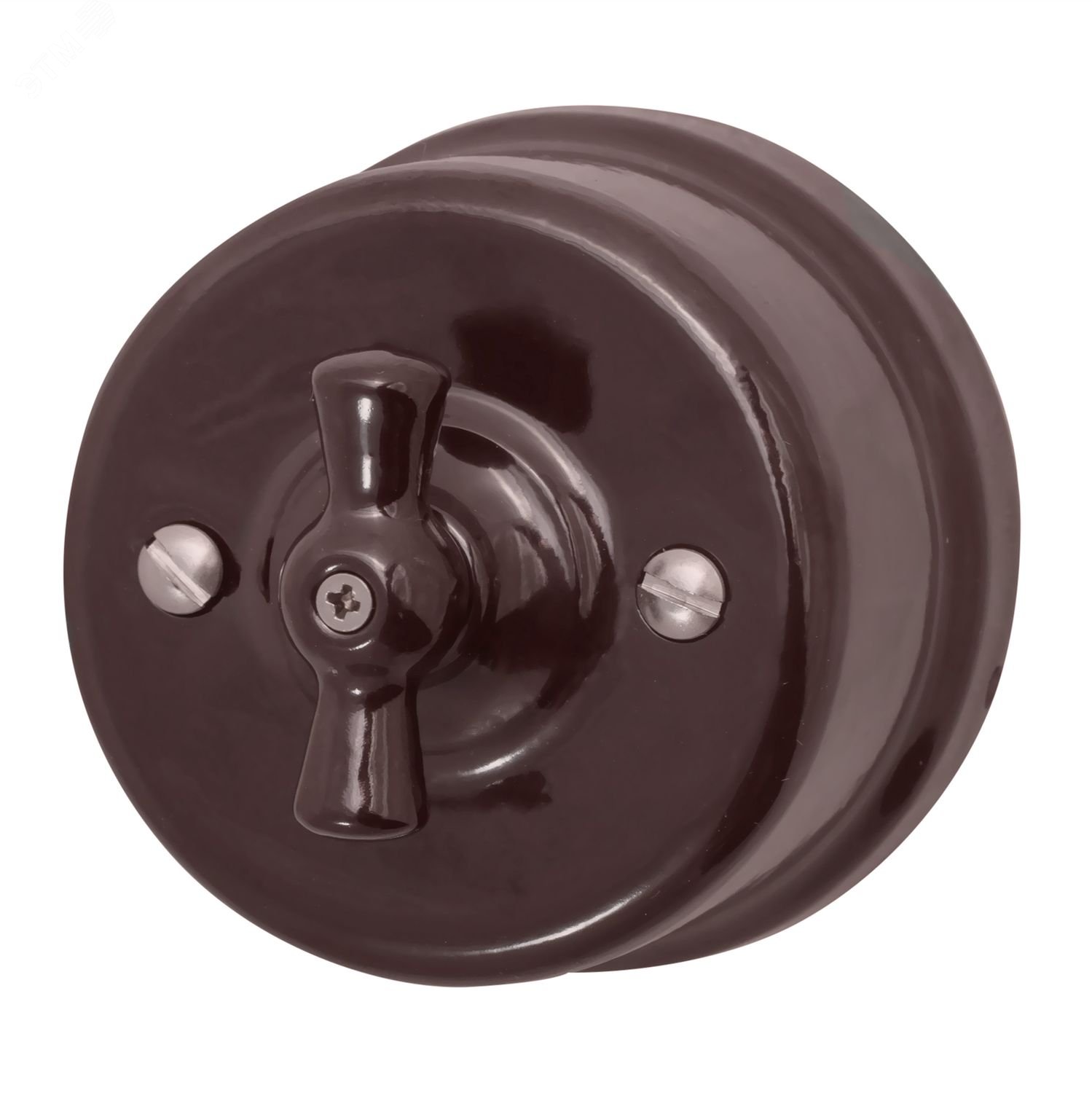 Изображение товара Выключатель Лизетта из керамики коричневого цвета для наружного монтажа